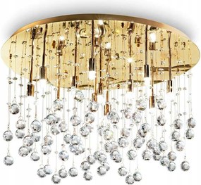 Stropné svietidlo Ideal Lux Moonlight PL12 Oro G9 zlaté kov/krištáľ