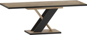 Dekorstudio Rozkladací jedálenský stôl  85x138/208 cm - dub wotan s čiernymi nohami