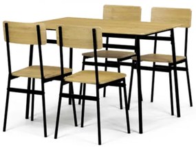 Jedálenský set so 4 stoličkami Autronic 110x76 cm hnedý MDF AUT-O2155 OAK, 1 ks