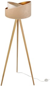 Stojacia lampa Werona 7, 1x béžové/krémové textilné tienidlo so vzorom, g, n
