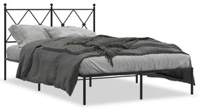 Kovový rám postele s čelom čierny 120x190 cm 376499