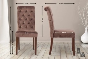Jedálenská stolička Lisburn - zamat - Hnedá