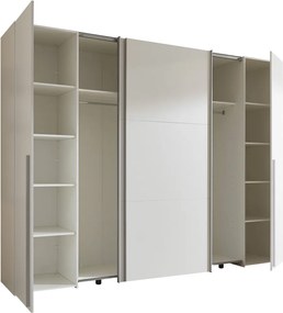 Šatníková skriňa Maturs, 267 cm, biela