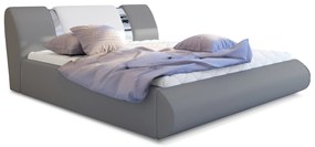 Manželská posteľ 160 cm Fabio (svetlosivá + biela) (s roštom a úl. priestorom). Vlastná spoľahlivá doprava až k Vám domov. 1041671