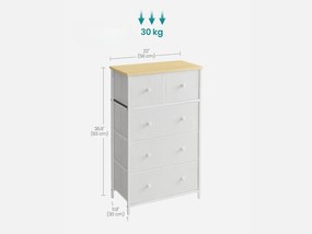 Komoda so zásuvkovými boxmi HALLY 53x93 cm, dub/biela