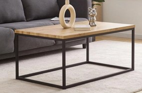 Konferenční stolek 100x60x45 cm, deska MDF dekor divoký dub, černý kov