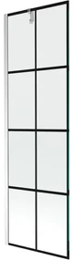 Mexen Next vaňová zástena jednokrídlová 60 x 150 cm, Čierny vzor, Chrómová - 895-060-000-00-77-01