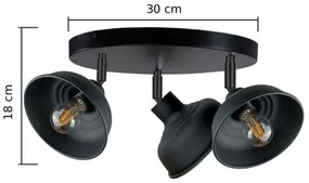 Bodové svietidlo FAUN 3xE27/60W/230V čierna