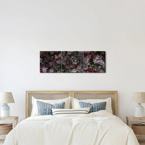 Obraz - Kvetinový múr (s hodinami) (90x30 cm)