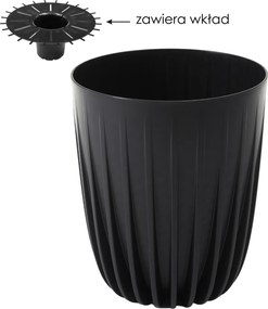 Kvetináč MIRA 250 mm ECO RECYCLED – čierny *9141*