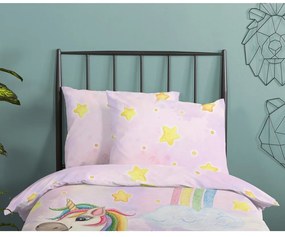 Ružové bavlnené detské obliečky na jednolôžko 140x200 cm Unisweet – Good Morning