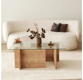 Asir Konferenčný stolík ESCAPE 40x105 cm hnedá/číra 552NOS2271