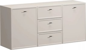 Závesná komoda Lorini 150 cm so zásuvkami - kašmír / čierne úchytky T-bar