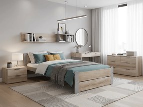 Posteľ IKAROS DOUBLE 90 x 200 cm, dub sonoma/sivá Rošt: S latkovým roštom, Matrac: Matrac DELUXE 10 cm
