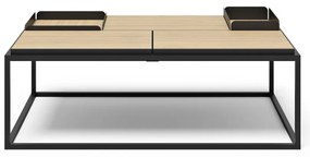 Konferenčný stolík s doskou v dekore duba v čierno-prírodnej farbe 75x120 cm Douro – TemaHome