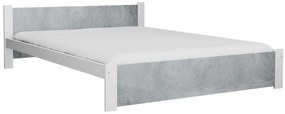 Posteľ IKAROS 180 x 200 cm, betón/biela Rošt: S latkovým roštom, Matrac: Matrac COCO MAXI 20 cm