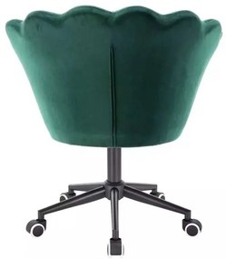 LuxuryForm DESIGN Kreslo FREY VELUR na čiernej podstave s kolieskami - zelené