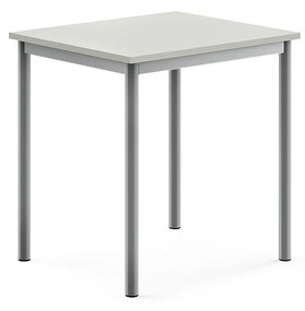 Stôl SONITUS, 700x600x720 mm, HPL - šedá, strieborná