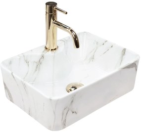 Rea Kelly Mini, umývadlo na dosku 410x310x130 mm, imitácia kameňa-Aiax Shiny, REA-U6504