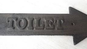 Liatinová cedule nástenná šípka Toilet - 29 * 10 * 1 cm