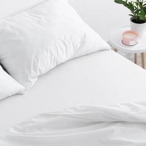 Goldea plachta jersey s napínacou gumou - biela 140 x 200 cm