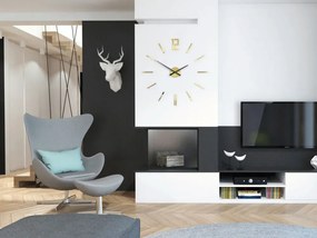 3D nalepovacie hodiny Carlo zlaté zrkadlové