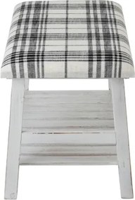 Biela drevená lavica s textilným sedákom Matte - 80 * 40 * 44cm