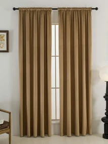 Zamatové zatemňovacie závesy Cesar hnedé - 140 x 280 cm (2ks) - riasiaca stuha