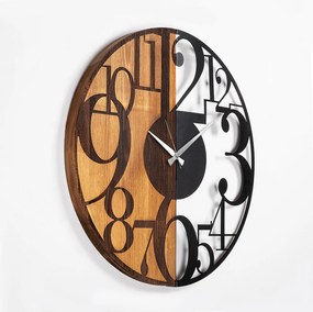 Dekorativní nástěnné hodiny WILLIE CONTRAST 56 cm ořech/černé