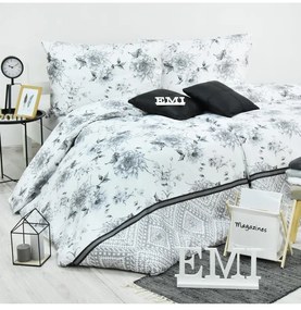 Obliečky Symphony satén sivo-biele EMI, Štandardný set jednolôžko obsahuje 1x 140x200 + 1x 70x90