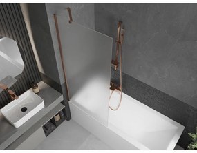 Mexen Next, vaňová zástena 1-krídlová 80 x 150 cm, fixné krídlo, 6 mm námraza sklo, ružové zlato profil, 895-080-000-00-30-60