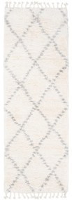 Kusový koberec shaggy Karo krémovo sivý atyp 70x200cm