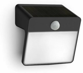 Philips Yarixa solárne vonkajšie nástenné svietidlo s čislom LED 2,2 W 2700K, čierna
