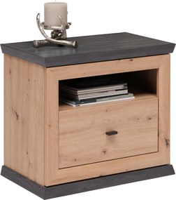 XXXLutz NOČNÝ STOLÍK, tmavosivá, dub artisan, 63/55/38 cm Hom`in - Spálňové sety - 000003002922