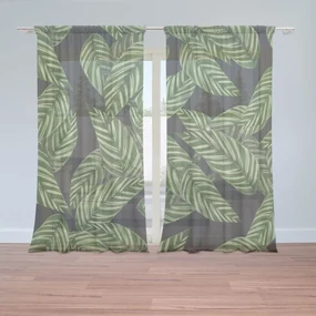 Sablio Záclony Abstrakcia listov: 2ks 150x250cm