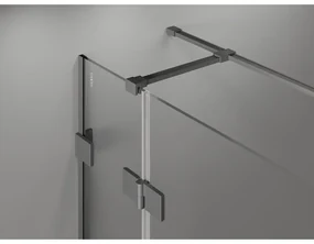 Mexen Lunar T, sklápací sprchový kút ľavý 110 x 90 cm, 8mm číre sklo, grafitový profil, 834T-110-090-95-00-L