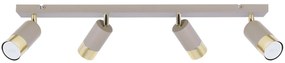 Bodové svietidlo Hugo, 4x béžové/zlaté kovové tienidlo, (možnosť polohovania)
