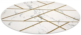 Dywany Łuszczów, Kusový koberec Emerald geometric 1012 cream and gold kruh, 160x160 (priemer) kruh, biela, obývacia izba
