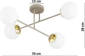 Brilagi - Prisadený luster MILO ECRU 4xE27/60W/230V béžová/zlatá