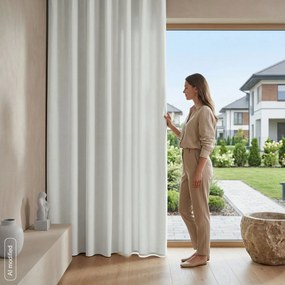 ZÁVES NA PÁSKE VELMA 140X270 CM BIELA