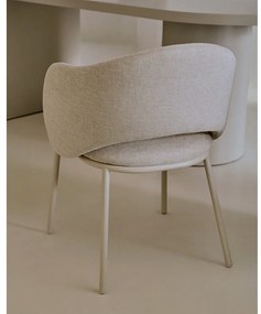 Krémovobiele čalúnené jedálenské kreslo Maina – Kave Home