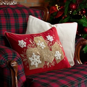 EUROFIRANY VIANOČNÁ DEKORAČNÁ OBLIEČKA NA VANKÚŠ GIFTS 35X50 CM VZOROVANÁ
