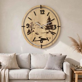 Moderné nástenné hodiny s gravírovaním Lesa | LEDNIC: HDF - Javor 30 cm 4800-115386 HDF0700-ruky-silver
