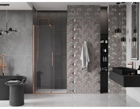 Mexen Velar, posuvné dvere do otvoru 120x200 cm, 8mm číre sklo, medená matná, 871-120-000-01-65