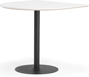 Barový stôl METRIC, polovičný ovál, 1000x1000x900 mm, čierna/biela