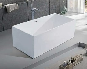 BPS-koupelny Voľne stojaca akrylátová vaňa HYD-SAN507B 160x75 biela, odtokový komplet chróm