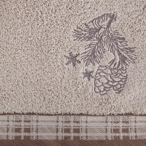 Bavlnený uterák s vianočným vzorom béžovej farby Šírka: 70 cm | Dĺžka: 140 cm