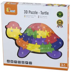Viga 3D puzzle - korytnačka s písmenami