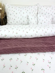 Letné mušelínové obliečky Tulipány 140x200 – jemné, priedušné, 100 % bavlna, romantický vzor