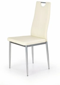 Jedálenská stolička JAFFE – oceľ, ekokoža, viac farieb Sivá